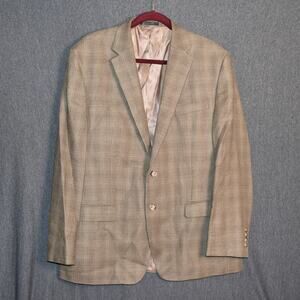 Ralph Lauren LRL Men's 44R Silk Wool Blend Plaid Blazer Sport Coat Jacket